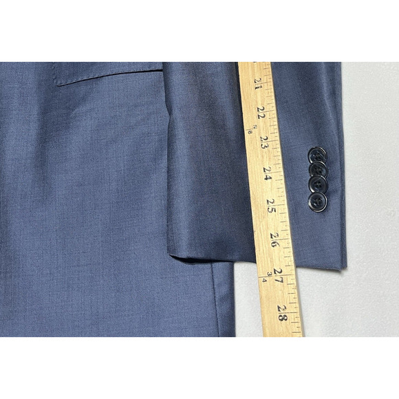 Peter Millar 46T Mens Blue Wool Suit Jacket Blazer Sport Coat Canada 2 Button - Picture 13 of 16